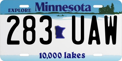 MN license plate 283UAW