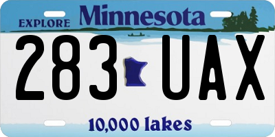 MN license plate 283UAX