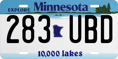 MN license plate 283UBD