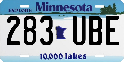 MN license plate 283UBE