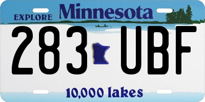 MN license plate 283UBF