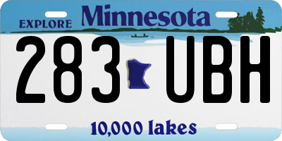 MN license plate 283UBH
