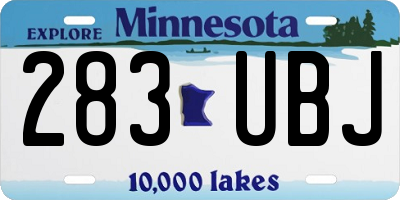 MN license plate 283UBJ