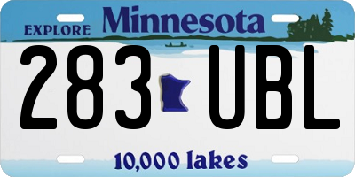 MN license plate 283UBL