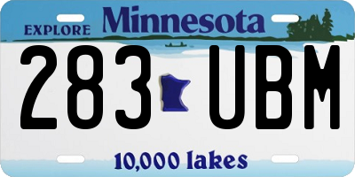 MN license plate 283UBM