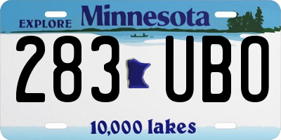 MN license plate 283UBO