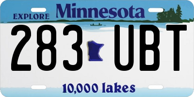 MN license plate 283UBT