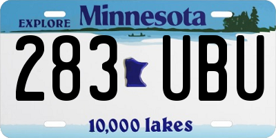 MN license plate 283UBU