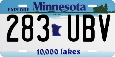MN license plate 283UBV