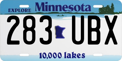 MN license plate 283UBX