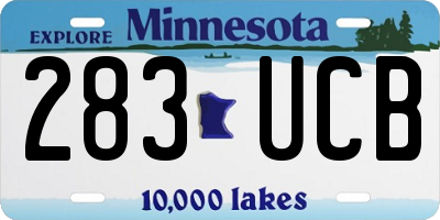 MN license plate 283UCB