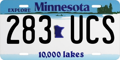 MN license plate 283UCS