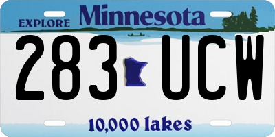 MN license plate 283UCW