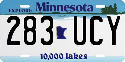 MN license plate 283UCY