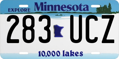 MN license plate 283UCZ