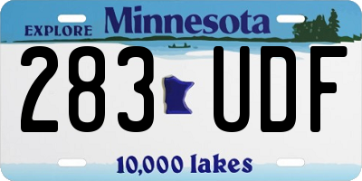 MN license plate 283UDF