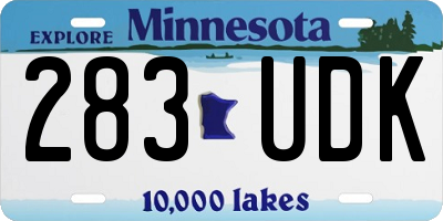MN license plate 283UDK