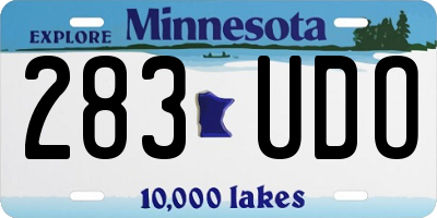 MN license plate 283UDO