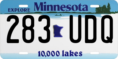 MN license plate 283UDQ