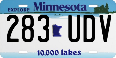 MN license plate 283UDV