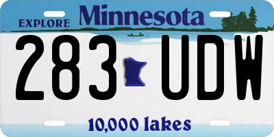 MN license plate 283UDW