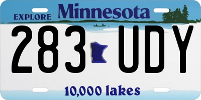MN license plate 283UDY