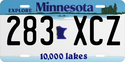 MN license plate 283XCZ