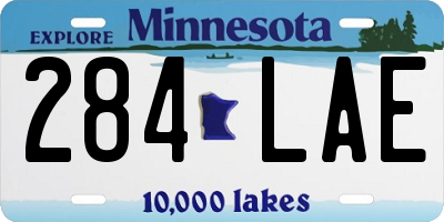 MN license plate 284LAE