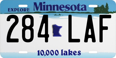 MN license plate 284LAF