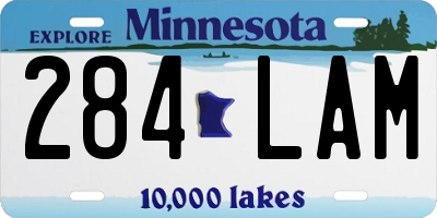 MN license plate 284LAM