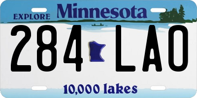 MN license plate 284LAO