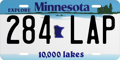MN license plate 284LAP