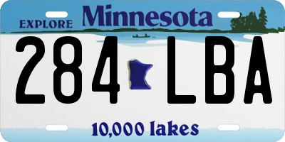 MN license plate 284LBA