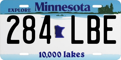 MN license plate 284LBE