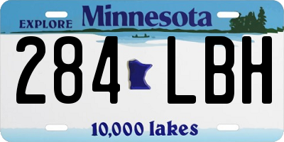 MN license plate 284LBH
