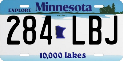 MN license plate 284LBJ