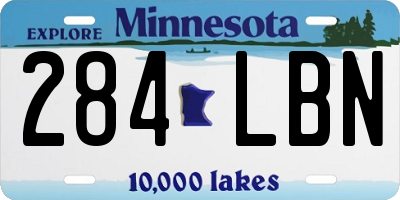 MN license plate 284LBN