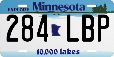 MN license plate 284LBP