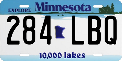 MN license plate 284LBQ