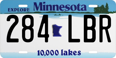 MN license plate 284LBR