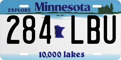 MN license plate 284LBU