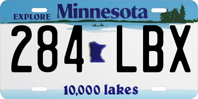 MN license plate 284LBX