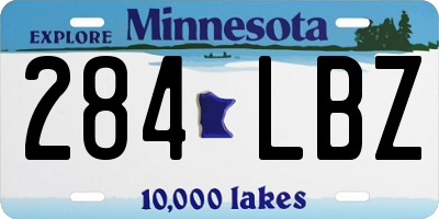 MN license plate 284LBZ