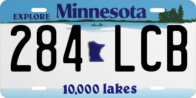 MN license plate 284LCB