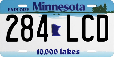 MN license plate 284LCD