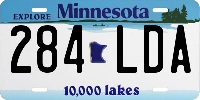 MN license plate 284LDA