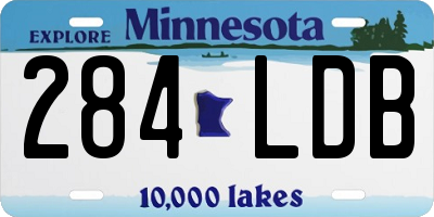 MN license plate 284LDB