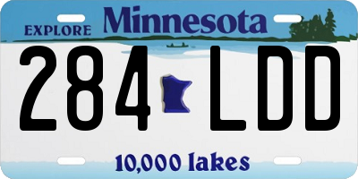 MN license plate 284LDD