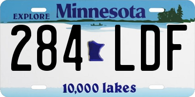 MN license plate 284LDF