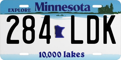MN license plate 284LDK